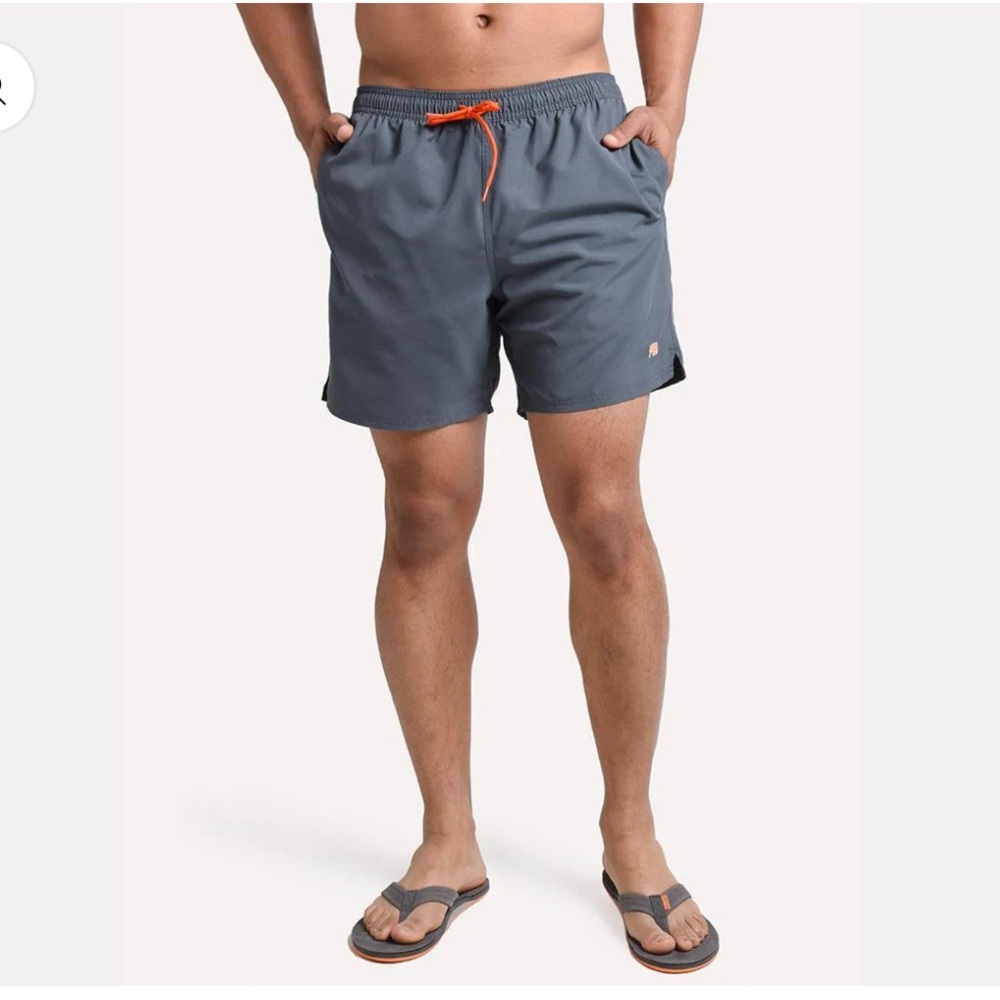 The Normal Brand Normal Trunk Gray Mesh Lined Swim Shorts Medium